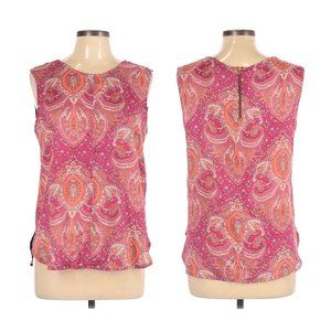 Zara Woman Pink Paisley Sleeveless Top w/ Zipper M